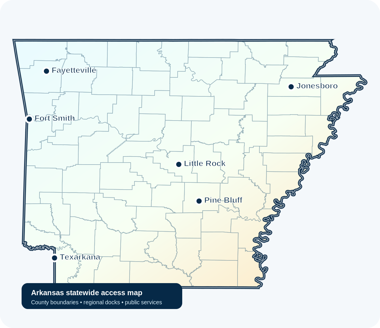 Map of Arkansas counties